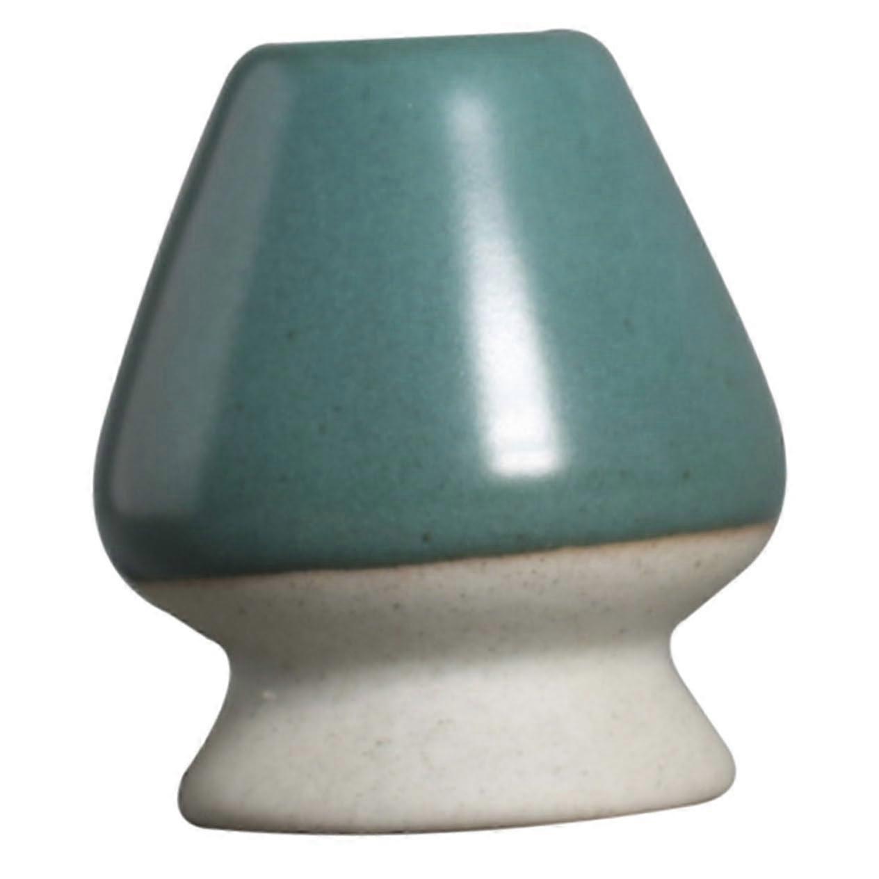 Japanese Ceramic Matcha Whisk Holder Stand with Stable Flat Base, Blue Tea Ceremony Accessory