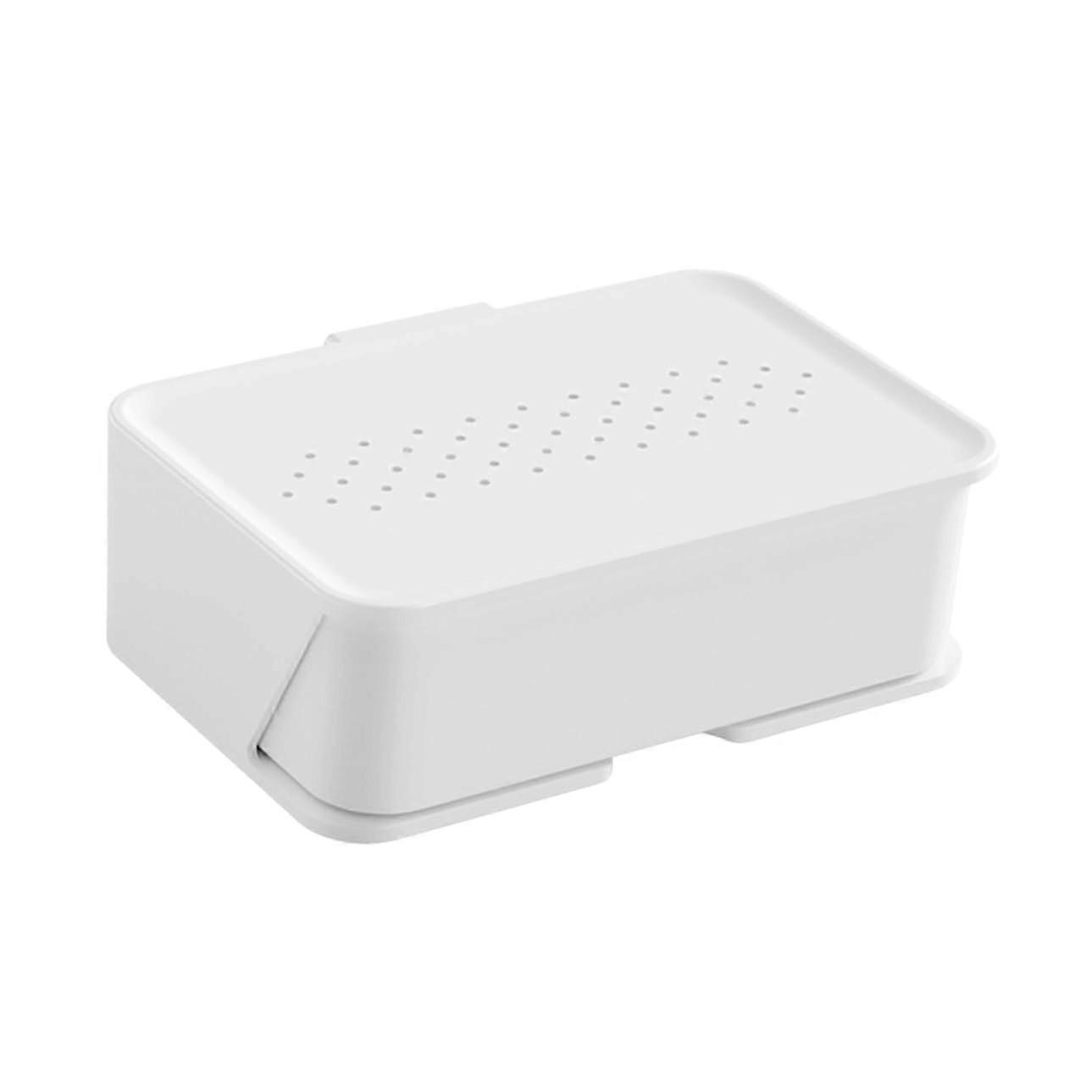 Wall Mounted Soap Dish Holder with Drainage, Double Layer Tray for Bathroom and Kitchen Storage