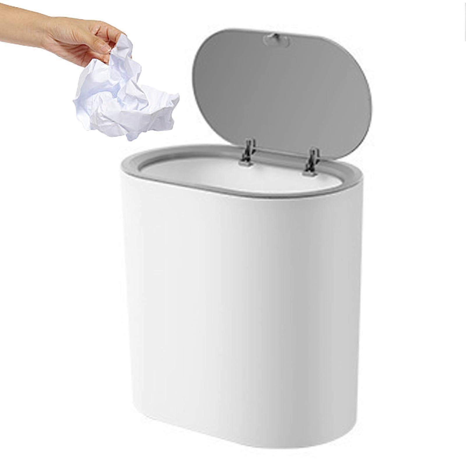 Slim Kitchen Trash Can with Lid, Dog Proof Press  Design, Compact SpaceSaving for Home