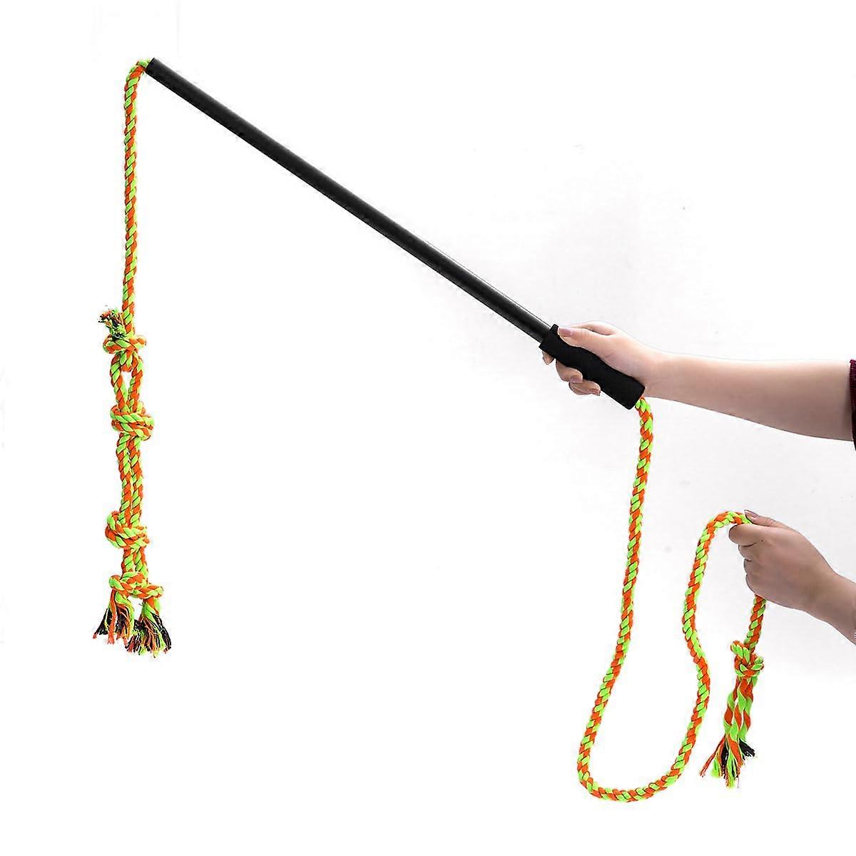 Dog Training Toy with Durable Cotton Rope Flirt Pole for Interactive Exercise and Agility