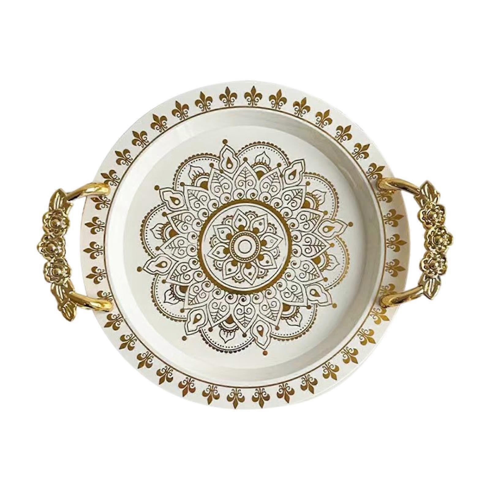 Serving Tray with Handles for Parties, Multipurpose Decorative Table Tray for Dining and Entertaining