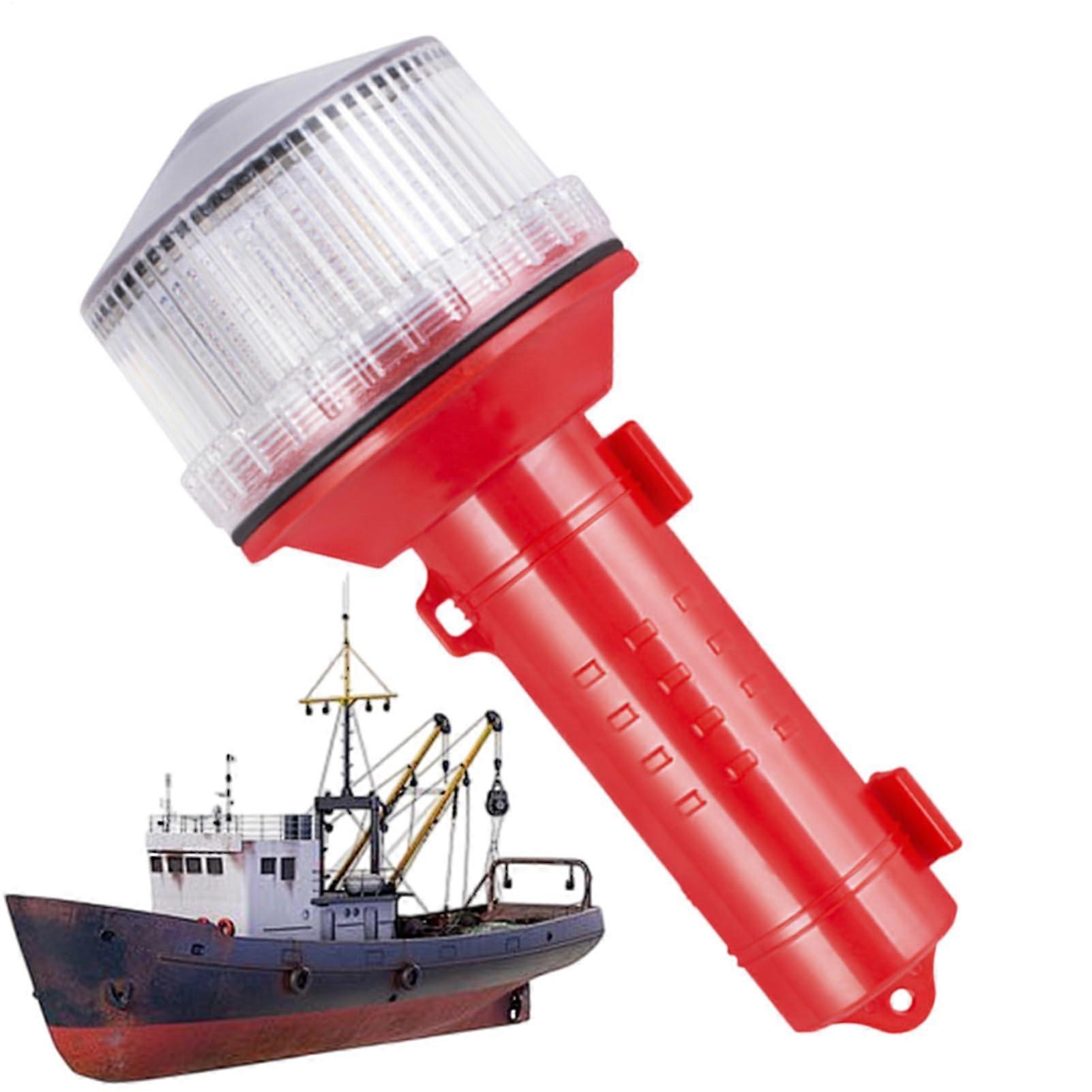LED Marine Strobe Light Solar Powered Navigation Safety Lamp Waterproof Red and Green