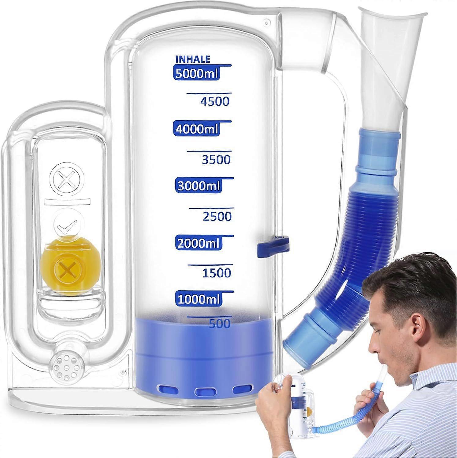 Incentive Spirometer, Breathing Exercise Device for Lungs, 5000ml Capacity for