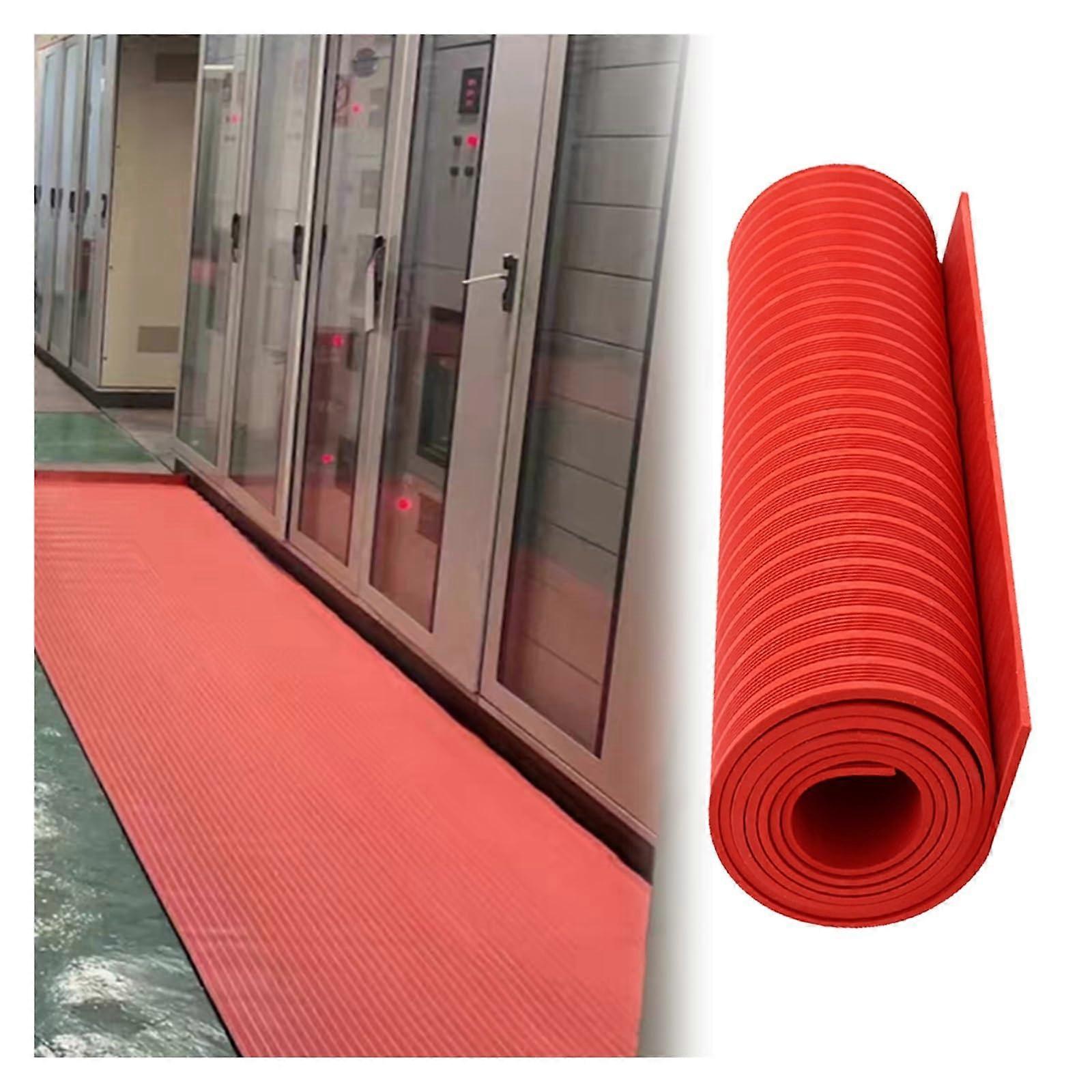 Electrical Insulating Rubber Mat  Voltage Protection Non Slip for Distribution Room 8x3.2ft