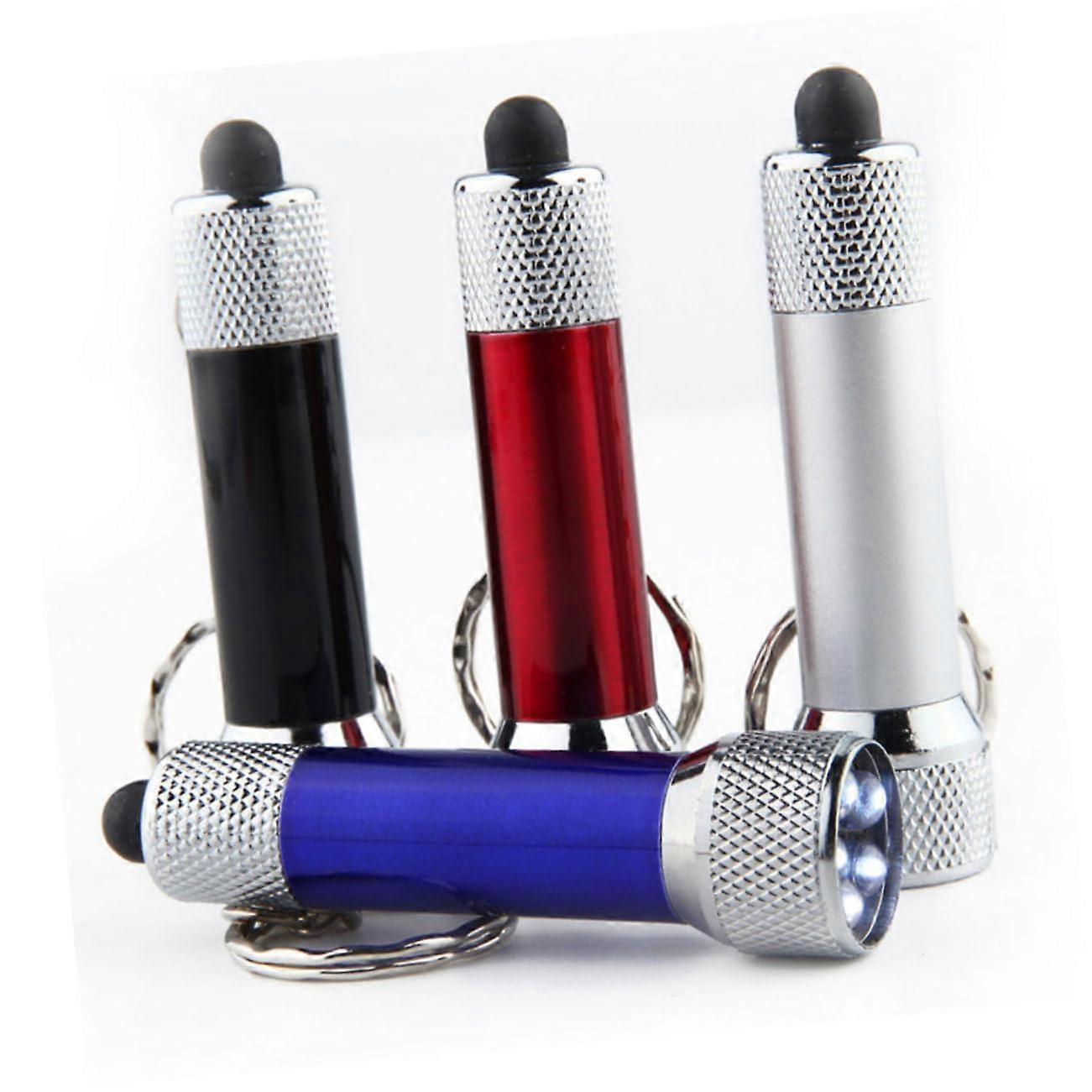 8pcs Rechargeable LED Keychain Flashlight Ultra Bright Compact Aluminum Torch for Camping