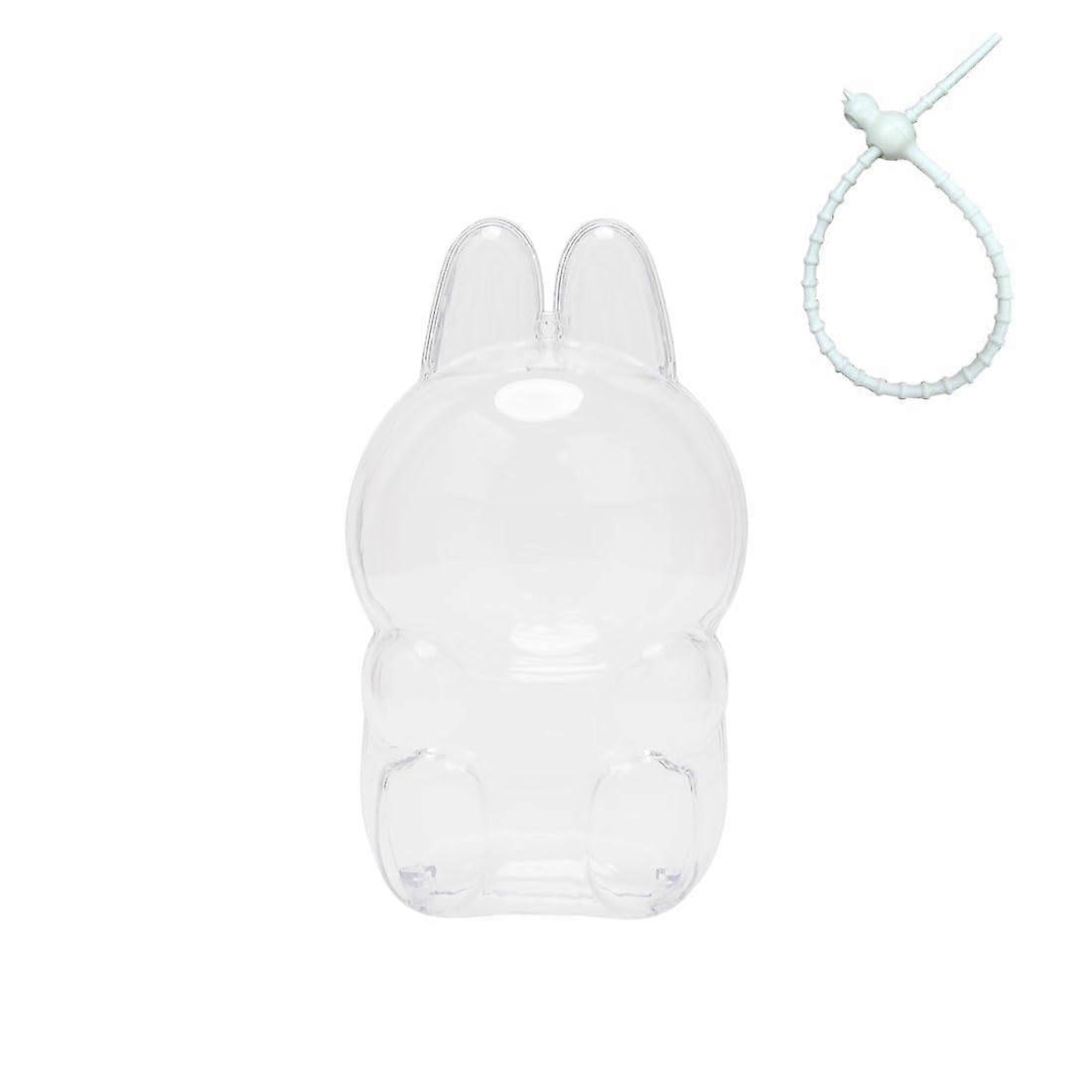 Acrylic Display Case Compatible with Labubu Macaron Doll, Clear Dustproof Protective Shell with Silicone Strap
