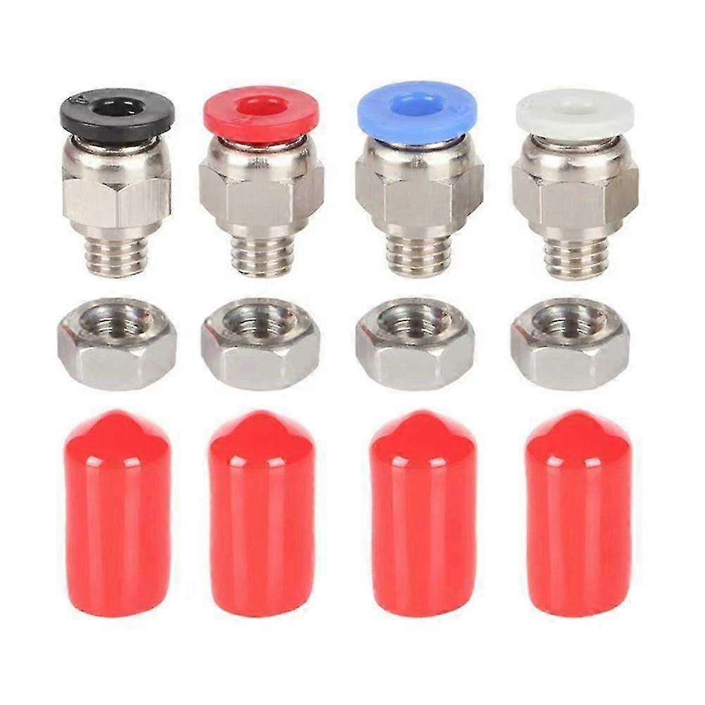 PC4-M6 Pneumatic Connector with Nut for 3D Printer Parts Filament Dryer Box 4x2.5mm Tube DIY Dry Bo