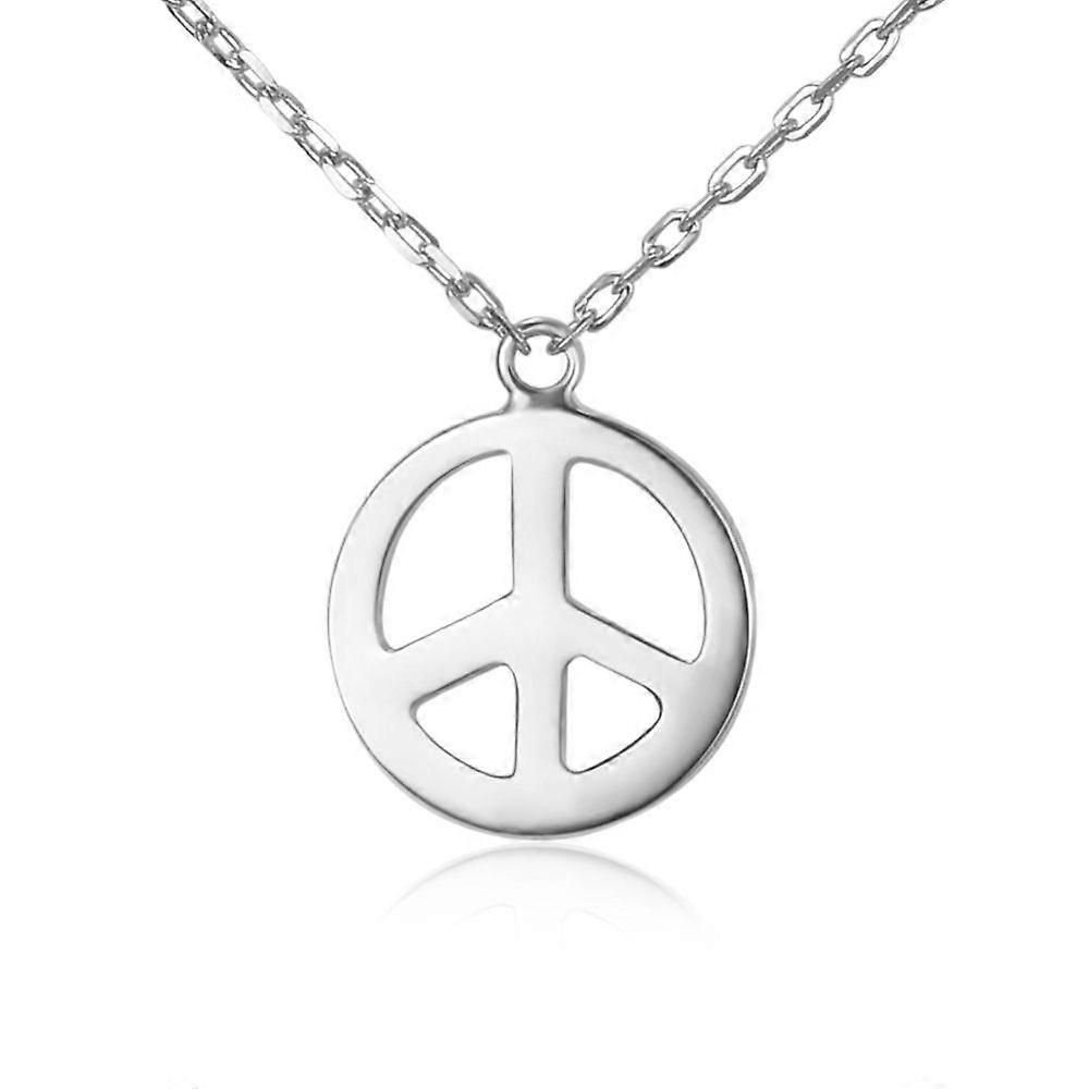 Colar com pingente de símbolo da paz em prata de lei 925, 45,2 cm (17,79 polegadas)