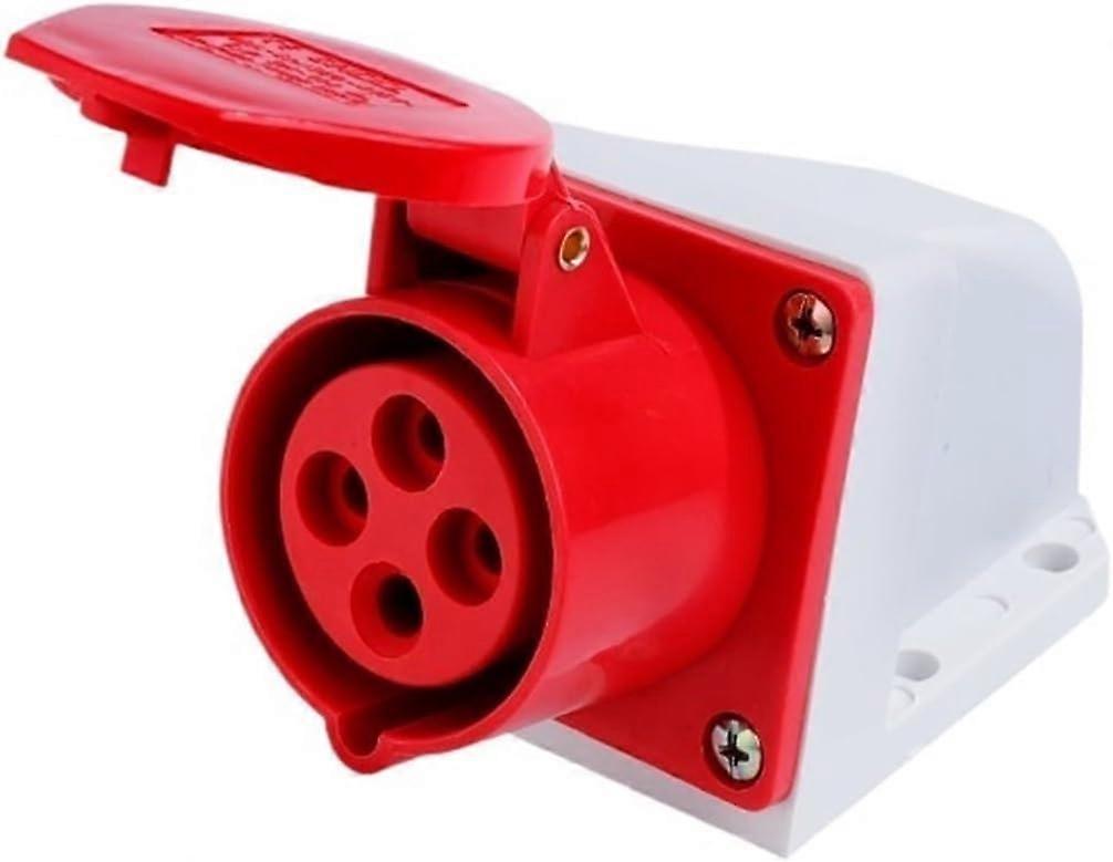 Industrial Plug Socket Waterproof 4 Core 16A Surface Mount Outlet for Quick Wall Installation