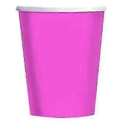 14 bright pink 9-inch square plates