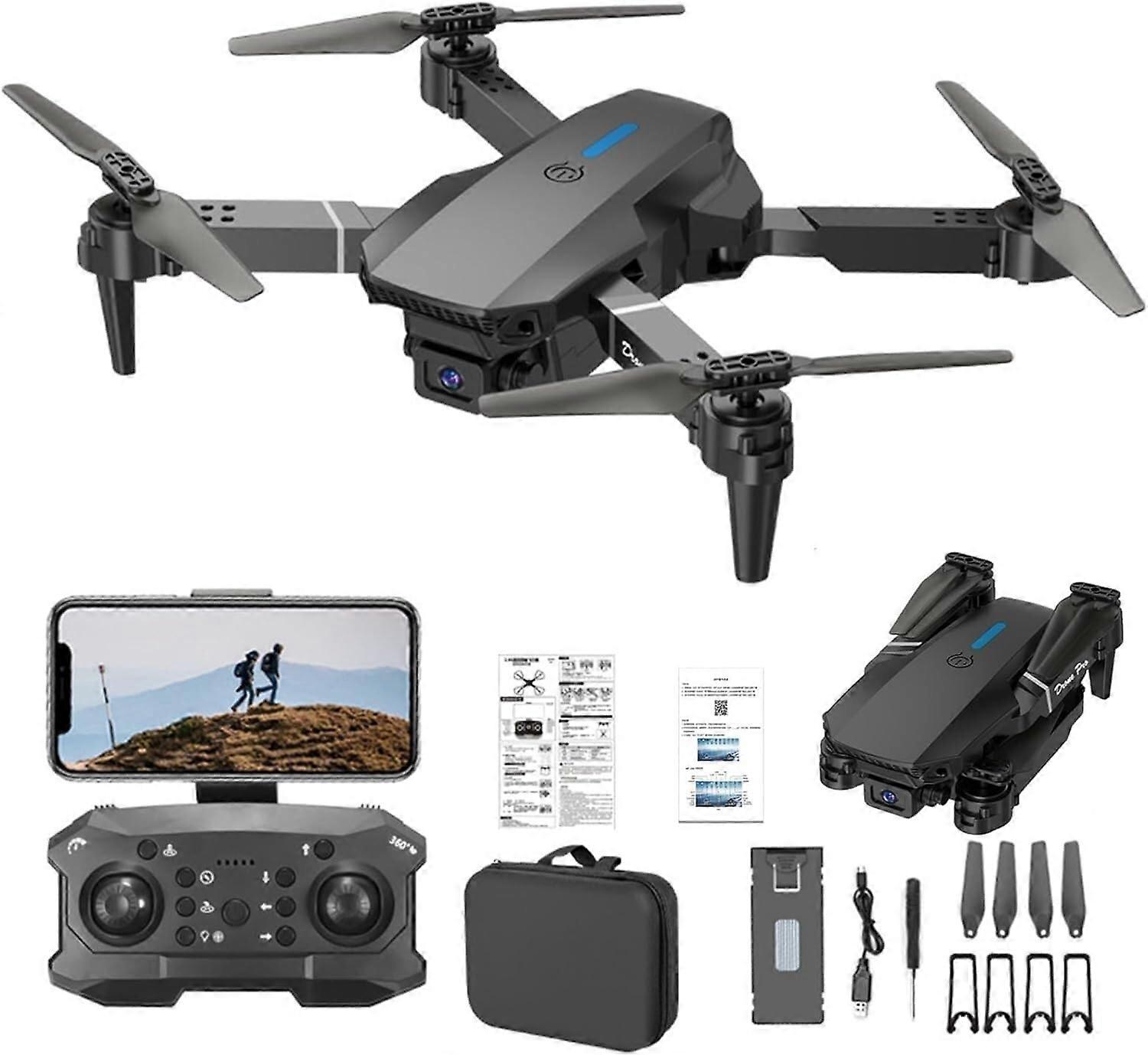 4K Foldable FPV Drone with Dual Camera, Ultra HD View, Remote Control, Carrying Case