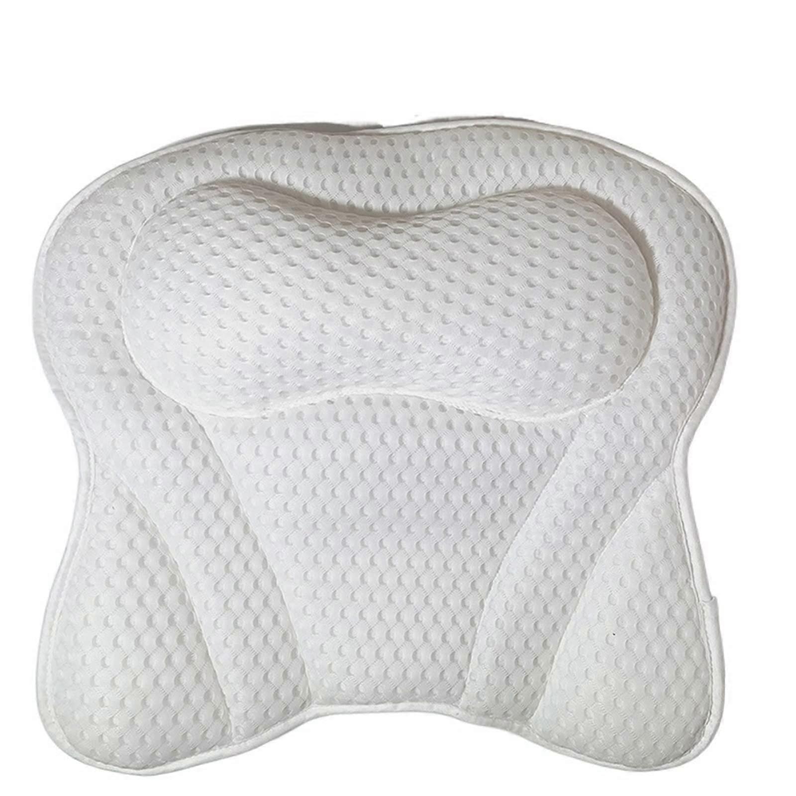 Bath Pillow with Suction Cups, Ergonomic Neck and Back Support, Breathable Mesh for Bathtub