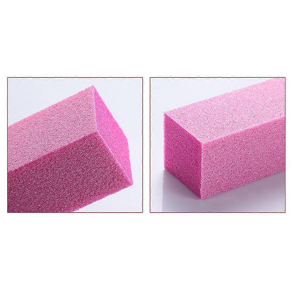 Manicure Supplies Nail Shine Buffer Block Sponge Material Pedicure Tools Pink 10Pcs