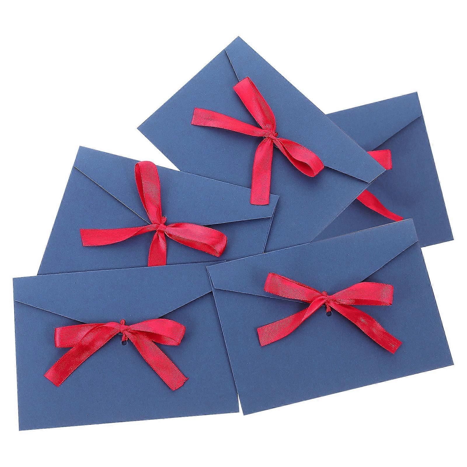 Bow-Tie Postcard Envelope for Packing 10Pcs Thickened Blue Envelopes for Invitations