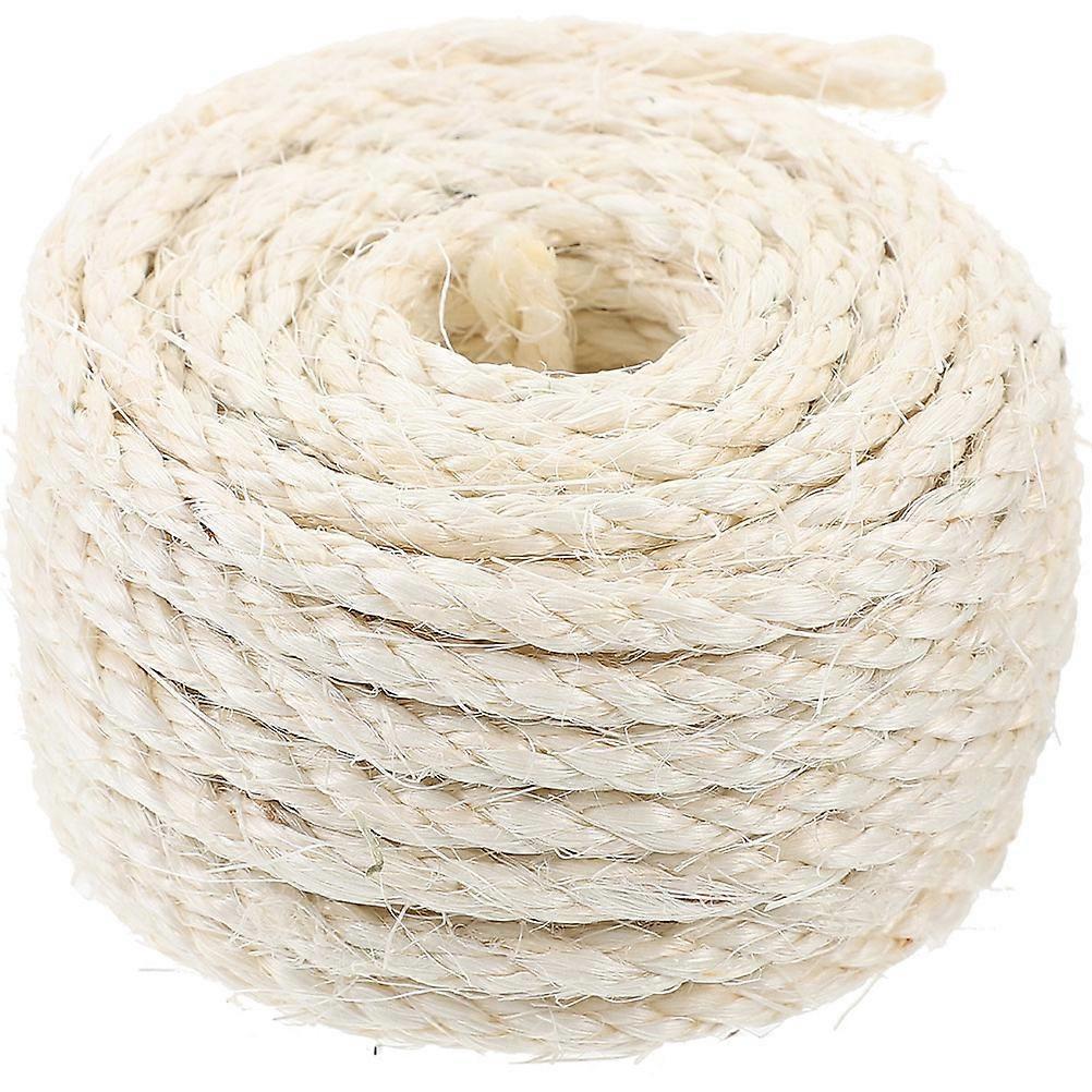 Beige Sisal Hemp Rope for Cat Tree Scratching Post Replacement 1 Roll