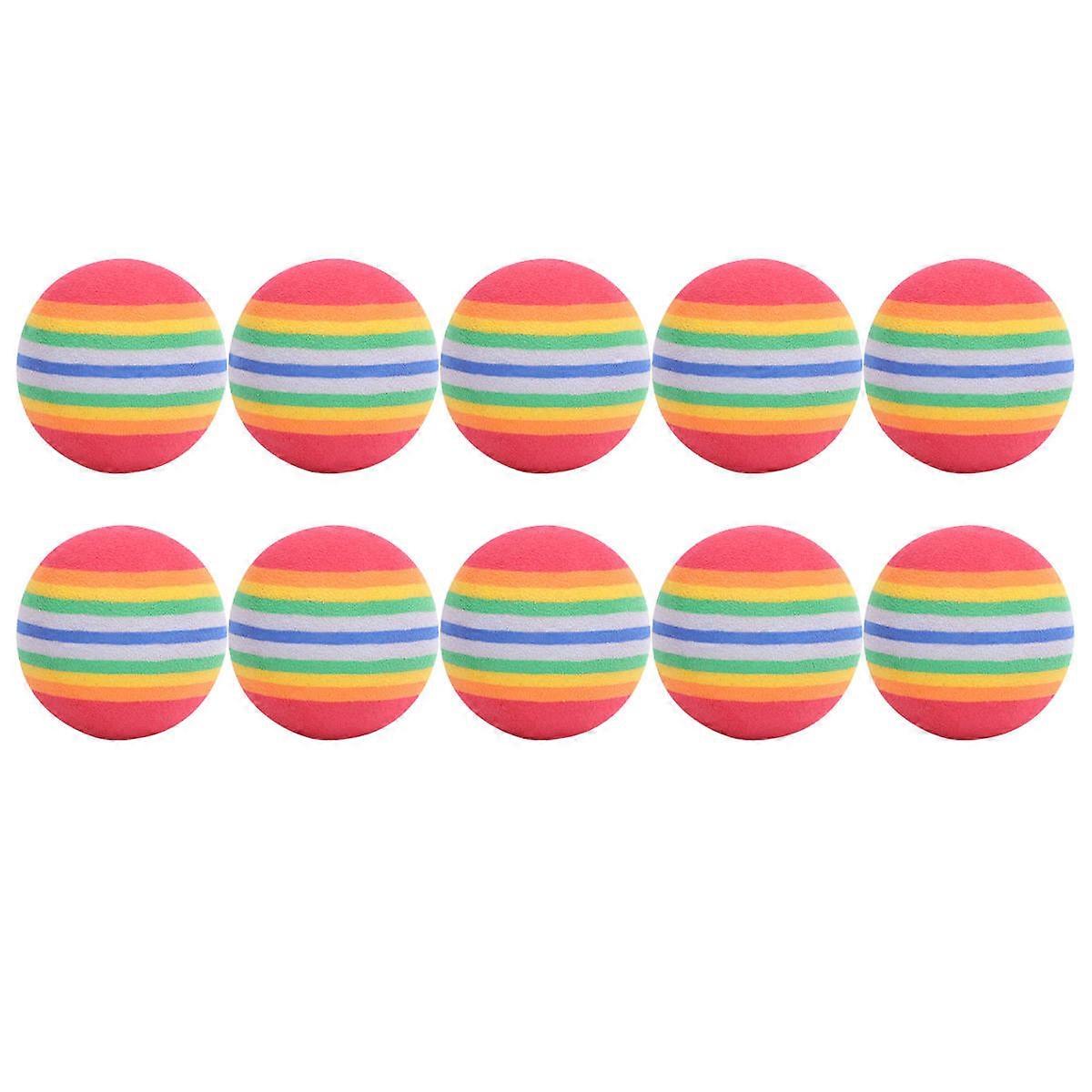 Rainbow Colored Sponge Ball for Golf Practice Training Aid 10Pcs Set