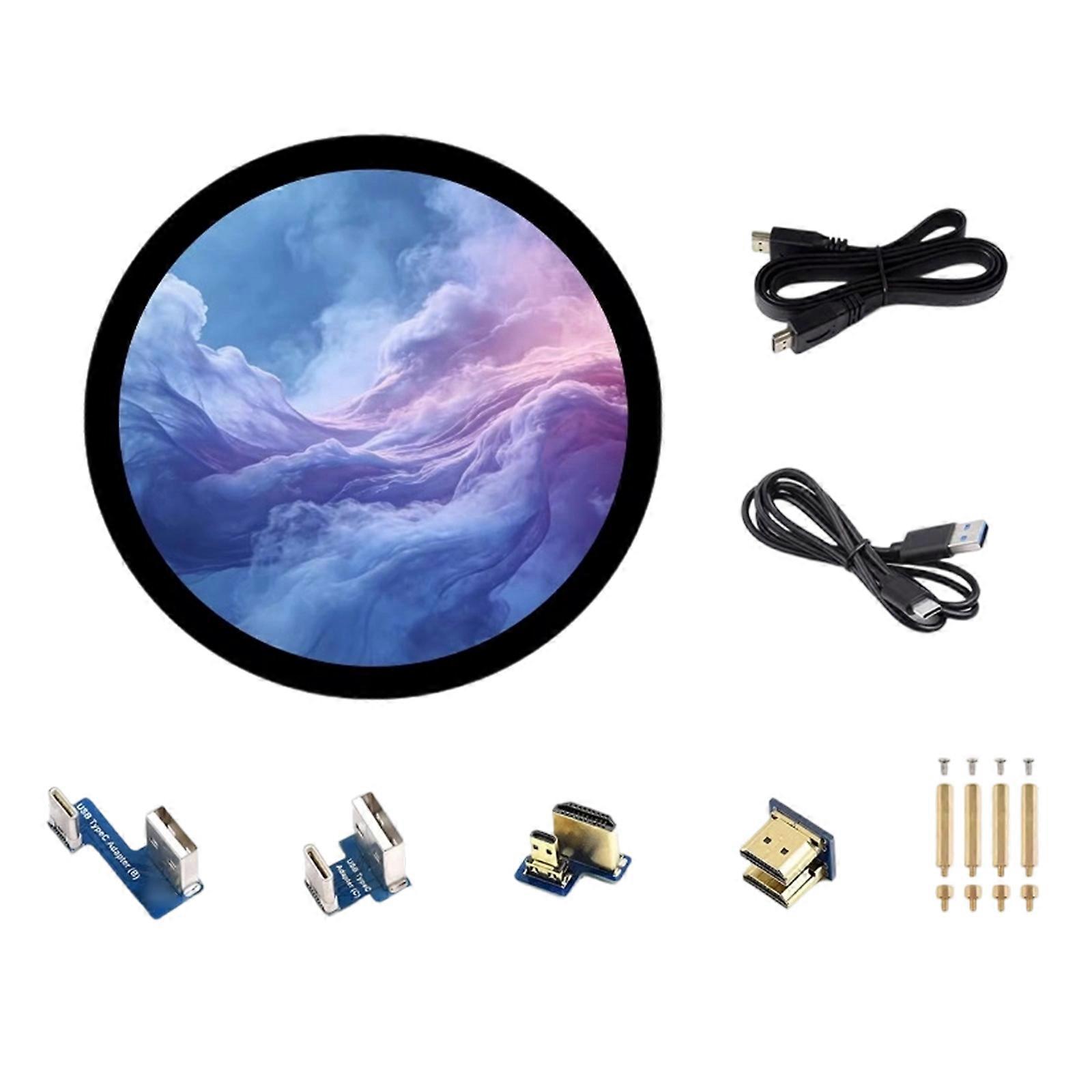 7Inch IPS Round LCD Display Panel Module 1080p Resolution With USB Type C Touch Interfaces For Interactive Devices Multicolor