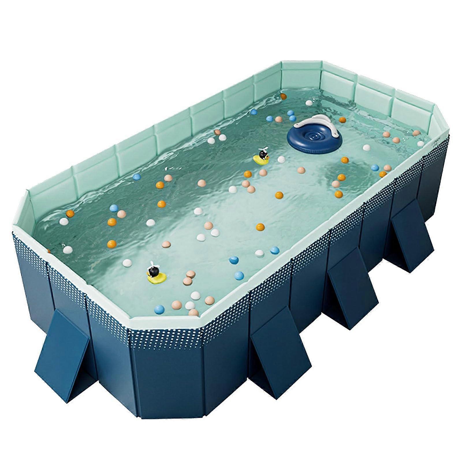 Foldable Hard Shell Above Ground Swimming Pool 1.85m Rectangular for Kids and Adults
