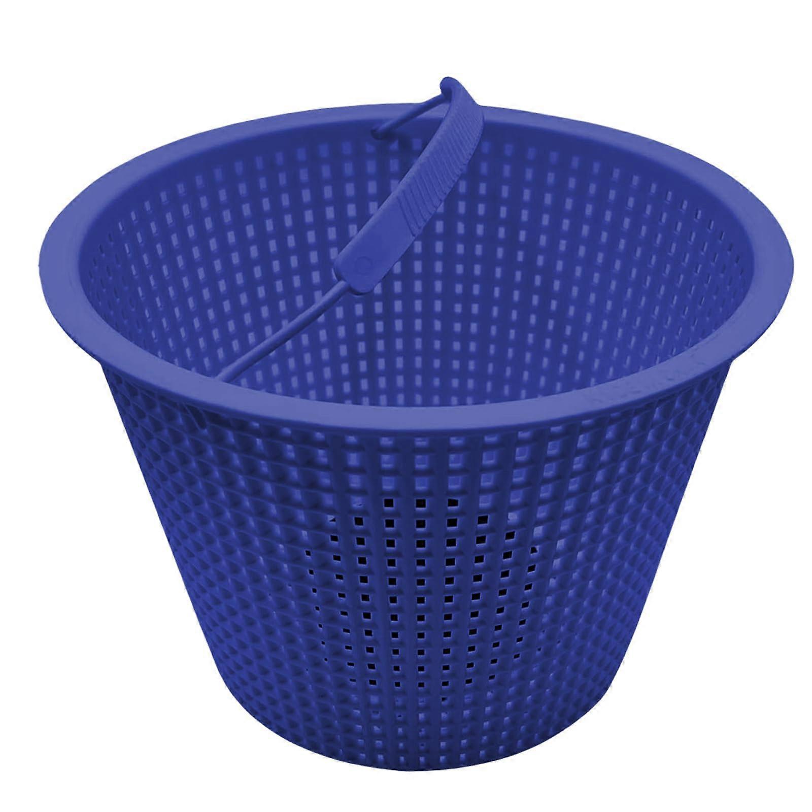 Pool Skimmer Basket Replacement with Handle, Small Blue Compact Design for Efficient Surface Cleaning