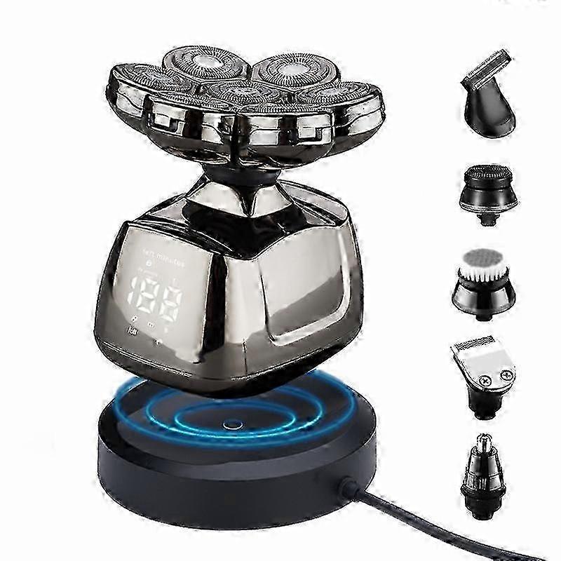 7-Head Multifunctional Waterproof Electric Shaver, Wireless Charging