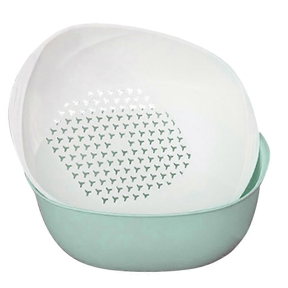 Plastic Kitchen Strainer Double Drain Basket for Vegetable Cleaning 1Pcs