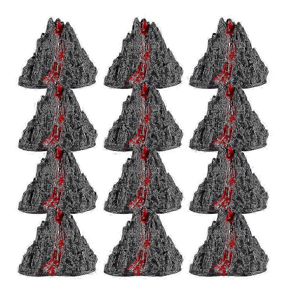 Simulation Volcano Decor Plastic Volcano Decorations for Decor 12Pcs Set