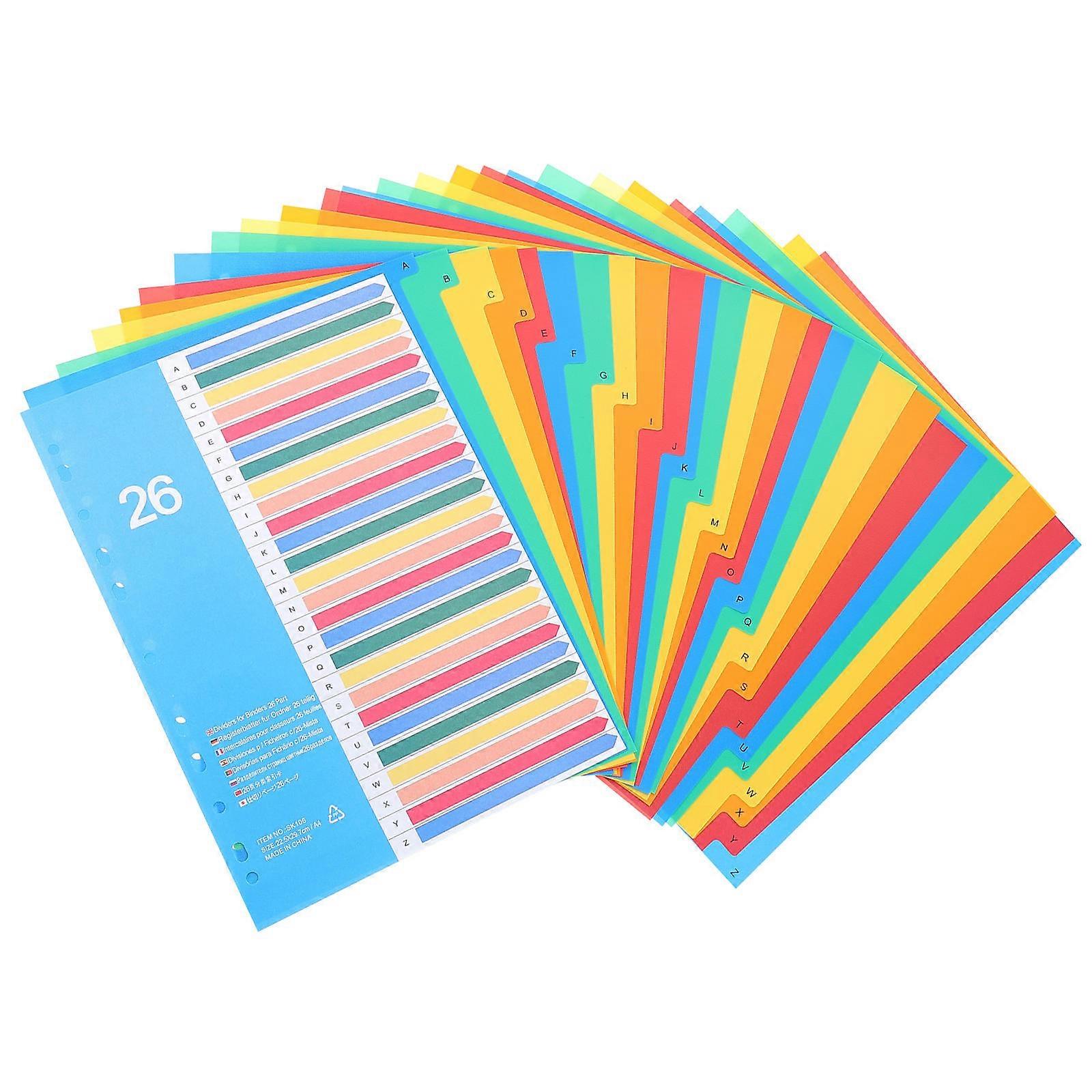 38Pcs Colored Folder Separator Loose-leaf Indexes Divider Tabs Plastic Divider