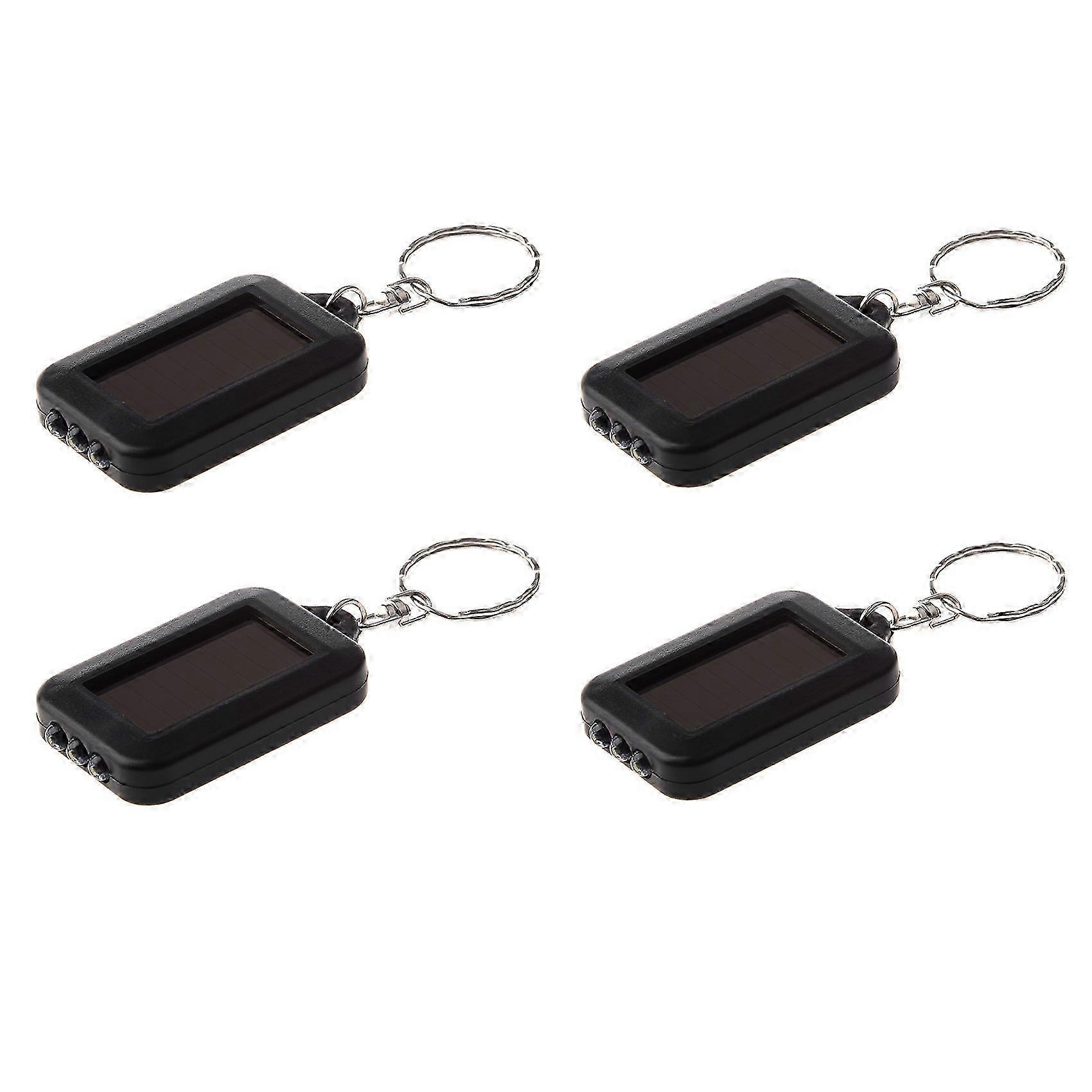 4X Solar-Powered LED Flashlight / Keychain