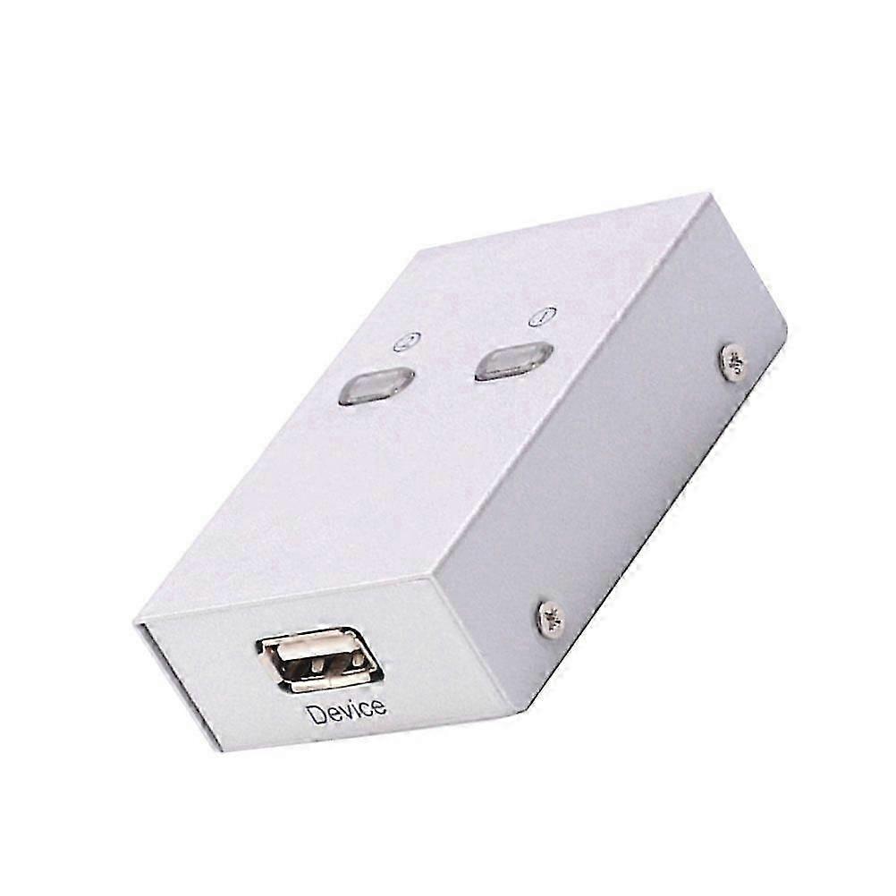 USB 2.0 Sharing Switch Selector Sharing 2 Sharer Devices Switcher Peripheral Switcher Box without Wire Compatible with Scanner Printer Automatic