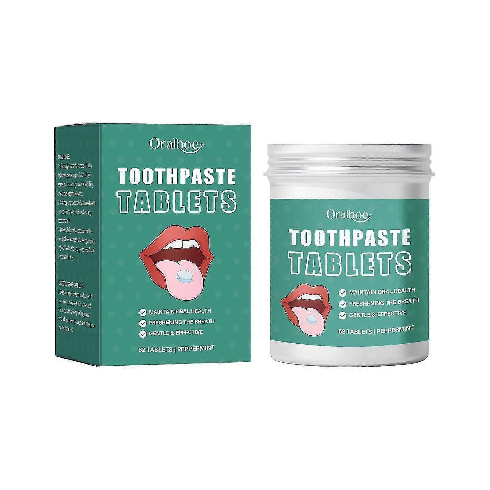 Oralhoe Mint Toothpaste Tablet Mint Solid Toothpaste Fresh Breath Portable Chewable Tablet Oral Care
