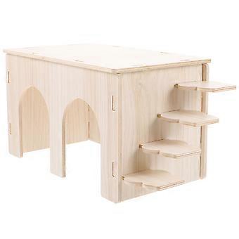 Guinea Pig Hideout Wooden Maze Hut for Decor Small Animal
