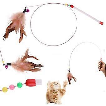 Toy - Teaser - Magic Wand - Natural Feathers - 43 inches - For Cats and Dogs