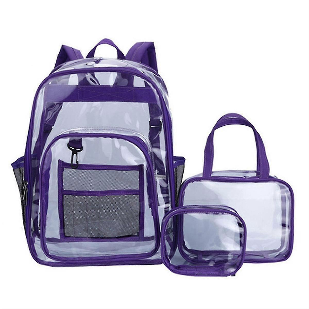 Waterproof Backpack Transparent Teenagers Large Capacity Backpacks,C