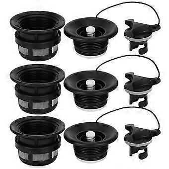 3Pcs Safety Air Valve with Filter Mesh Accessory for Inflatable Tent Boat Kayaksblack