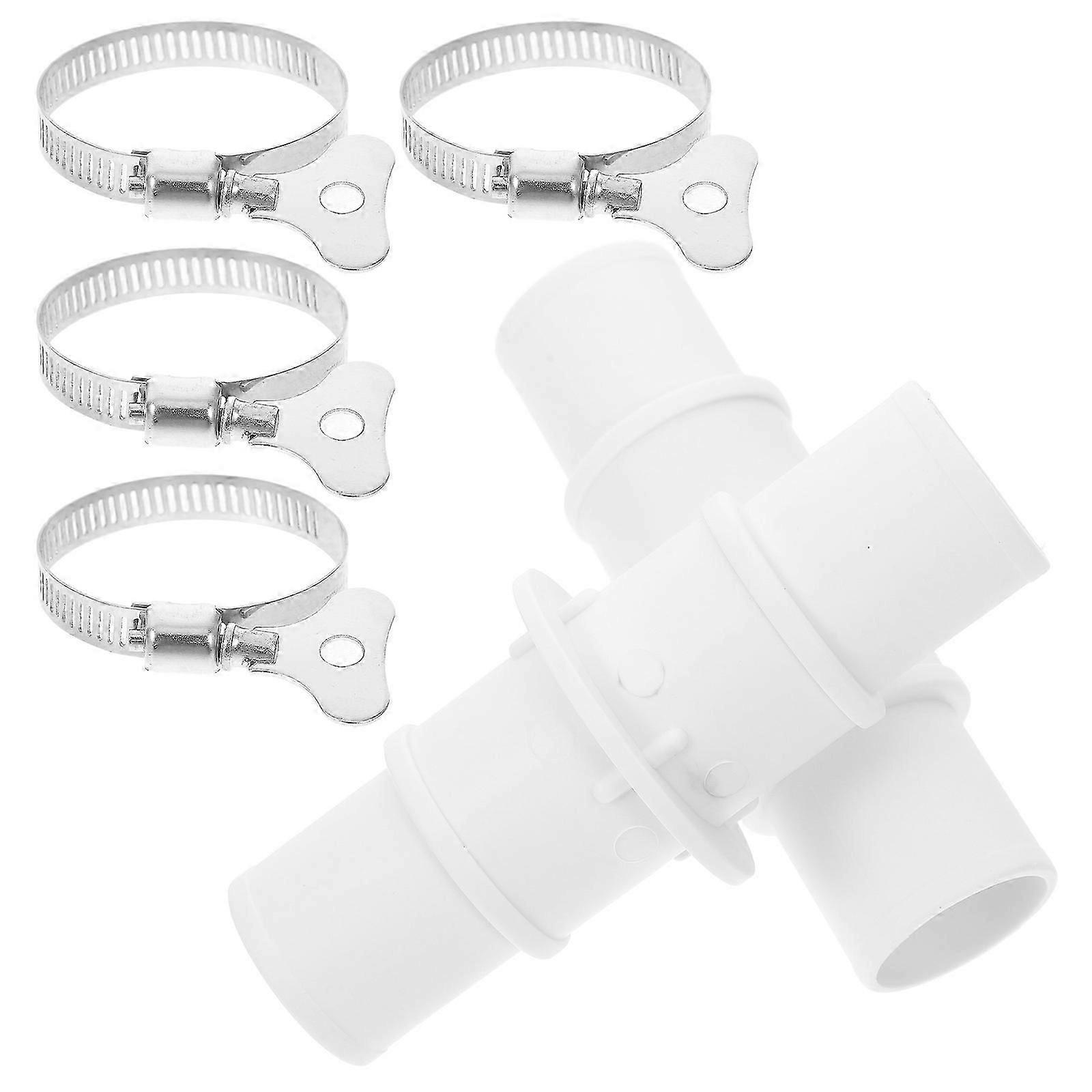 Pool Vacuum Hose Connector Coupling with White ABS Adapter Set