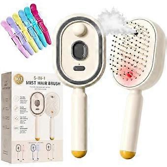 Superior  Electric Spray Air Cushion Massage Comb for Women, 5 in 1 Air Cushion Brush, Steam Hair Brush with Fine Mist, Red Light Mode, Retractable Se