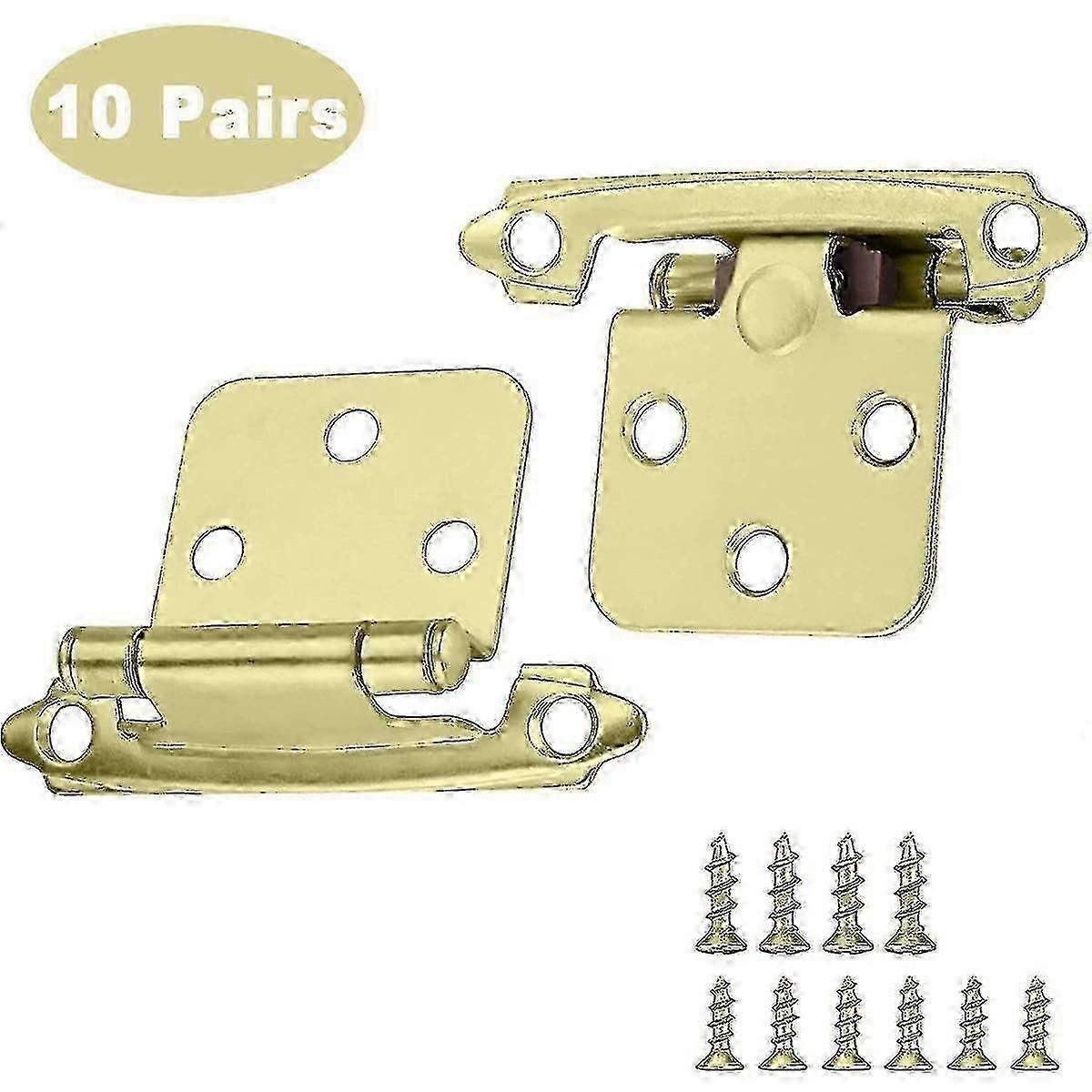 Cabinet Hinges - Self-closing Brass Flush Hinges (10 Pairs)l-mhlk