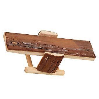 Hamster Toys Wooden Seesaw for Small Pets 2Pcs Durable Coffee Color