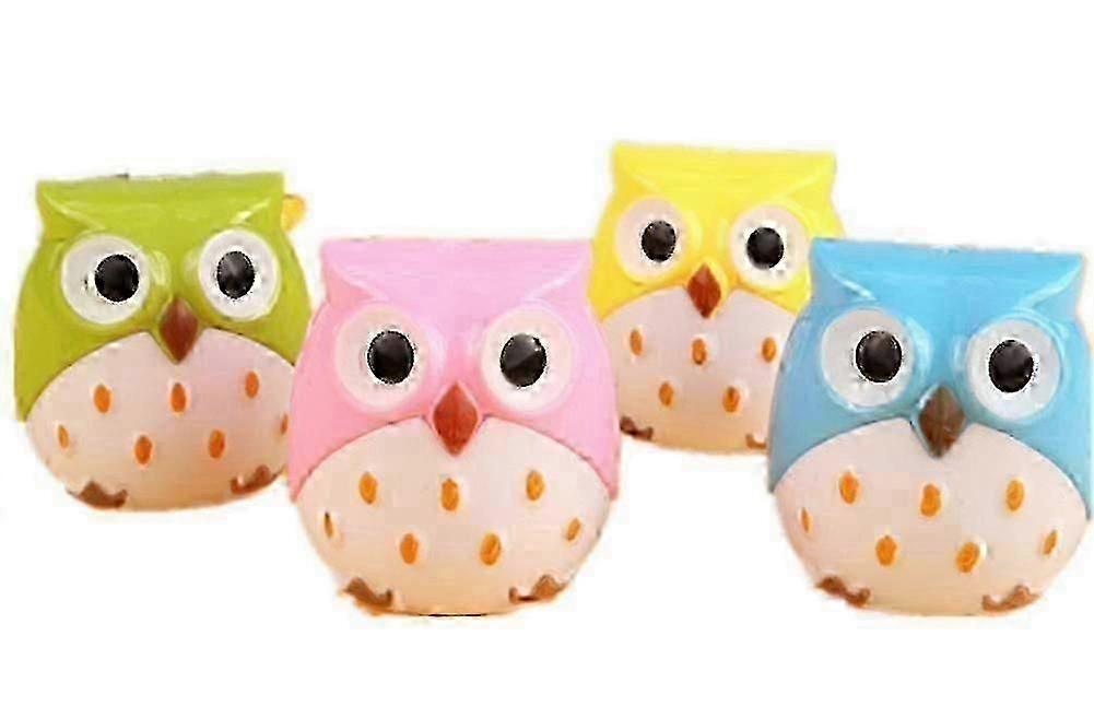 4 PCS Cute Owl Double Hole Pencil Sharpener