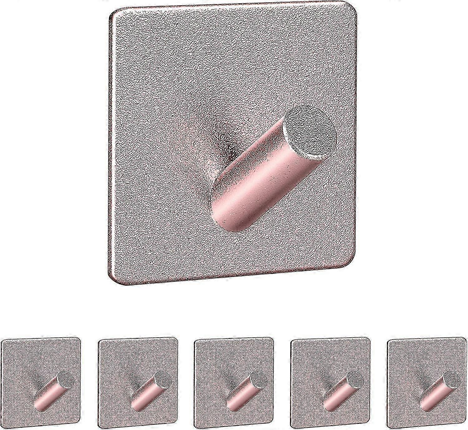 6pcs Pink Adhesive Wall Hooks