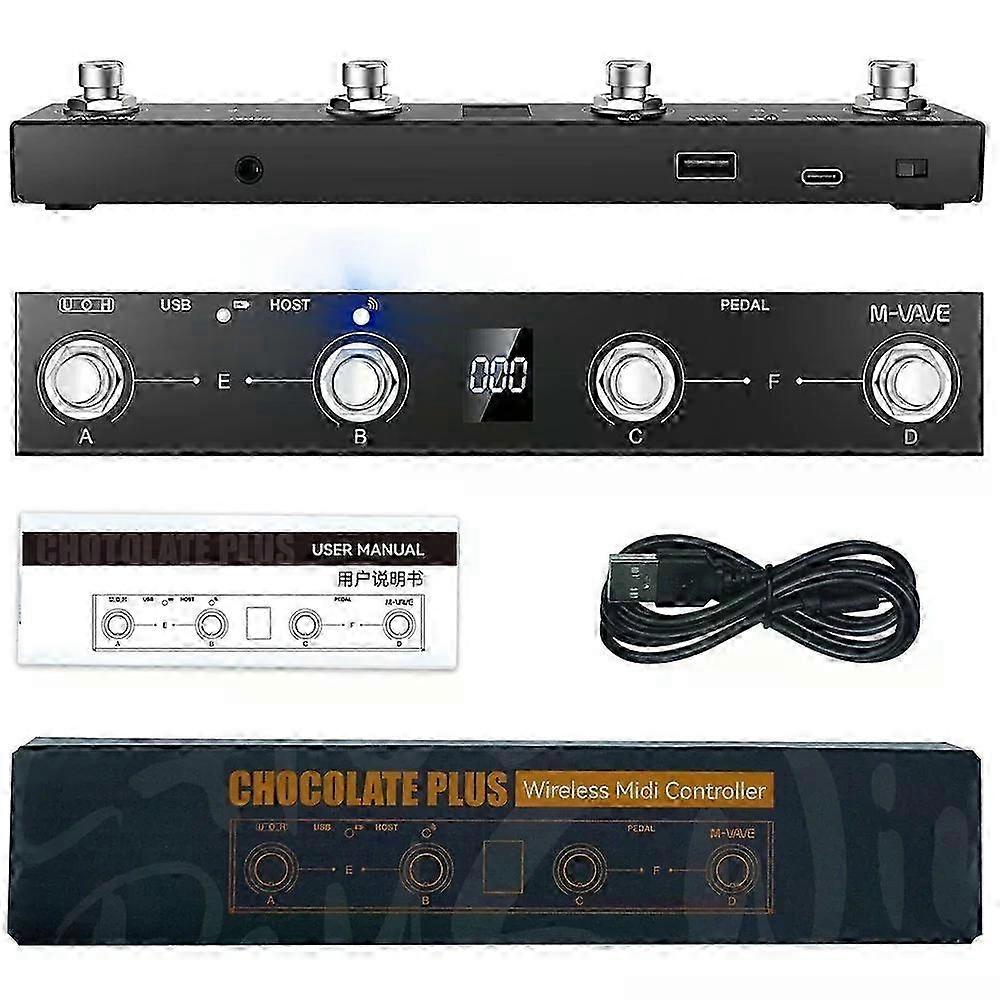 Chocolate Plus Wireless Midi Controller Keyboard 4 Buttons Foot Switch Supports Controller Function Host Interfaces