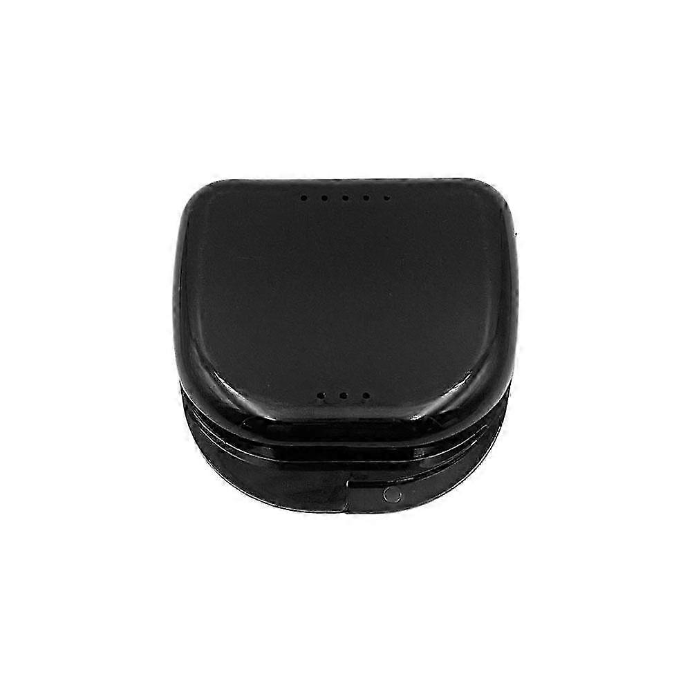 Denture Storage Case PP Material Black with Drain Hole for Denture Retainer False Teeth Storage