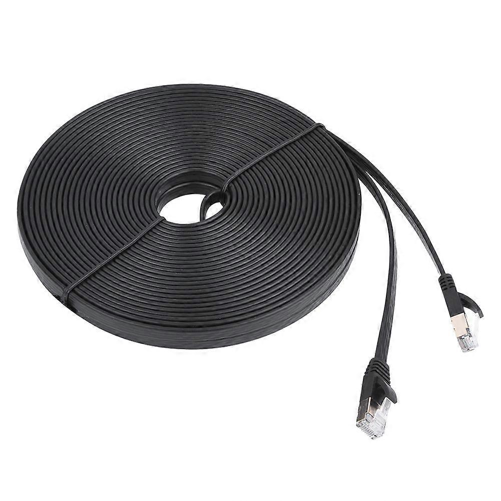 CAT7 RJ45 600MHz Patch Shielded Lan Network Cable Flat Ethernet Cord 15m