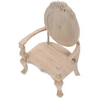 Puppenhausstühle, Maßstab 1:12, Mini-Holzstuhl zur Dekoration in Beige