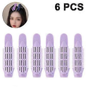 6 pezzi Volume Hair Curler Clip naturale Fluffy Hair Clip Hair Root Curler Rullo Curler fai-da-te Fluffy Clamp Roller-viola