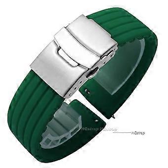 Silicone Rubber Watch Strap Deployment Buckle Band 18mm 20mm 22mm 24mm for Omega Watch Replace Strap for Seiko Sport Straps