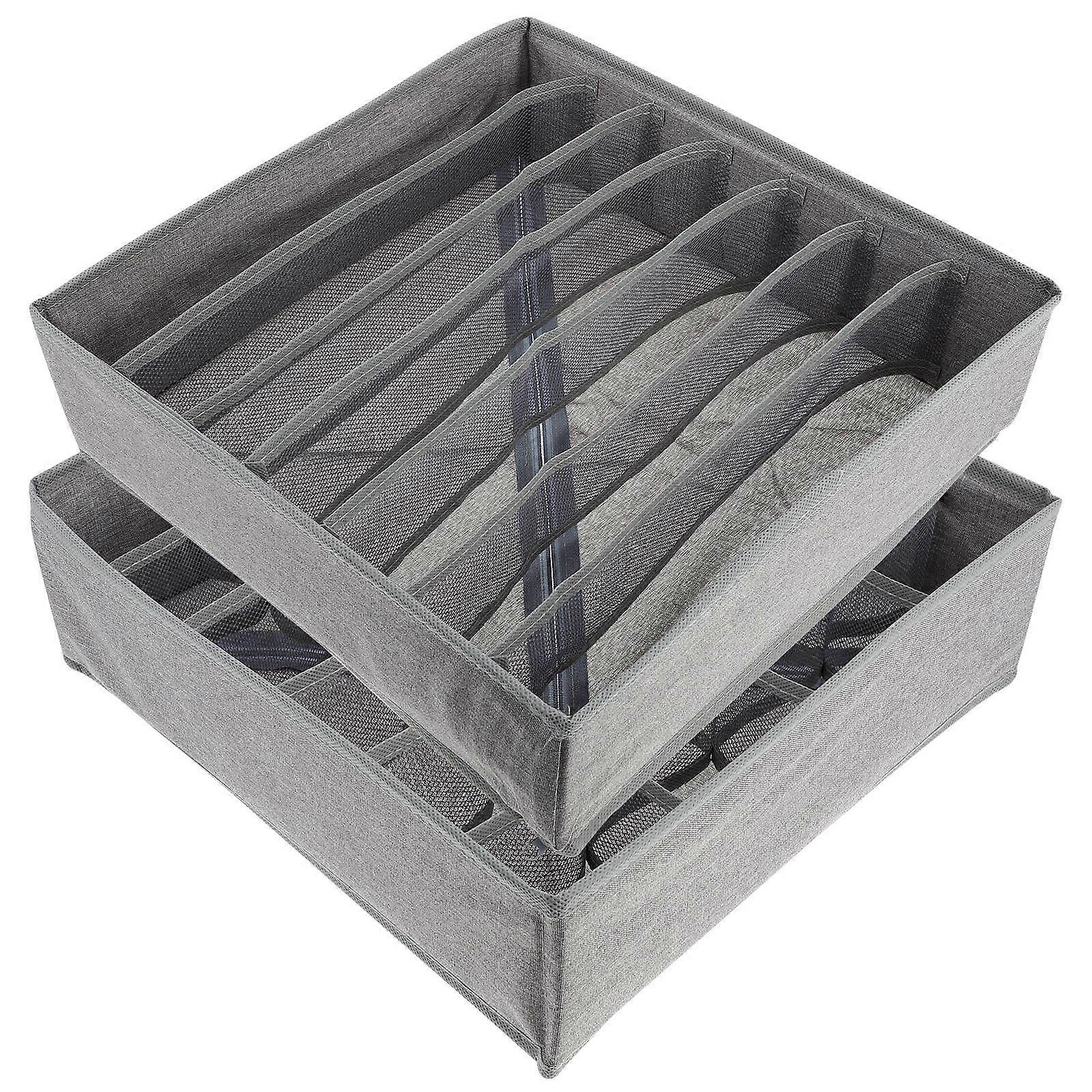 Underwear Storage Box for Storage Use 4Pcs Multi Compartment Grey Set
