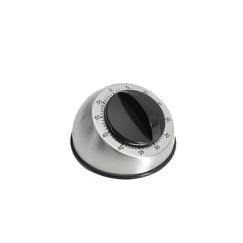 Silver color, mechanical timer, simple and elegant kitchen, stainless steel round table time reminder, work efficiency timing