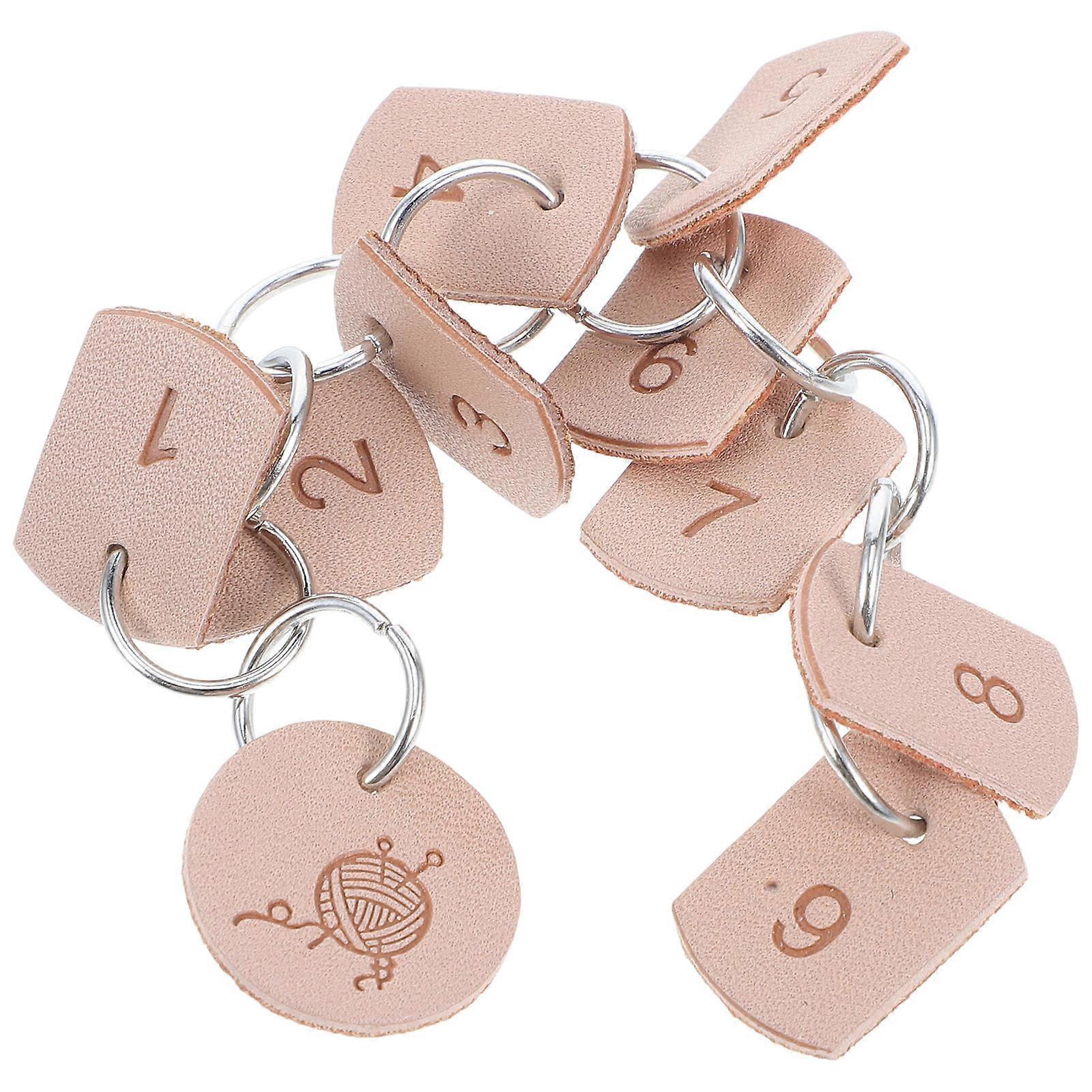 Durable PU Numbered Stitch Marker Chain for Knitting