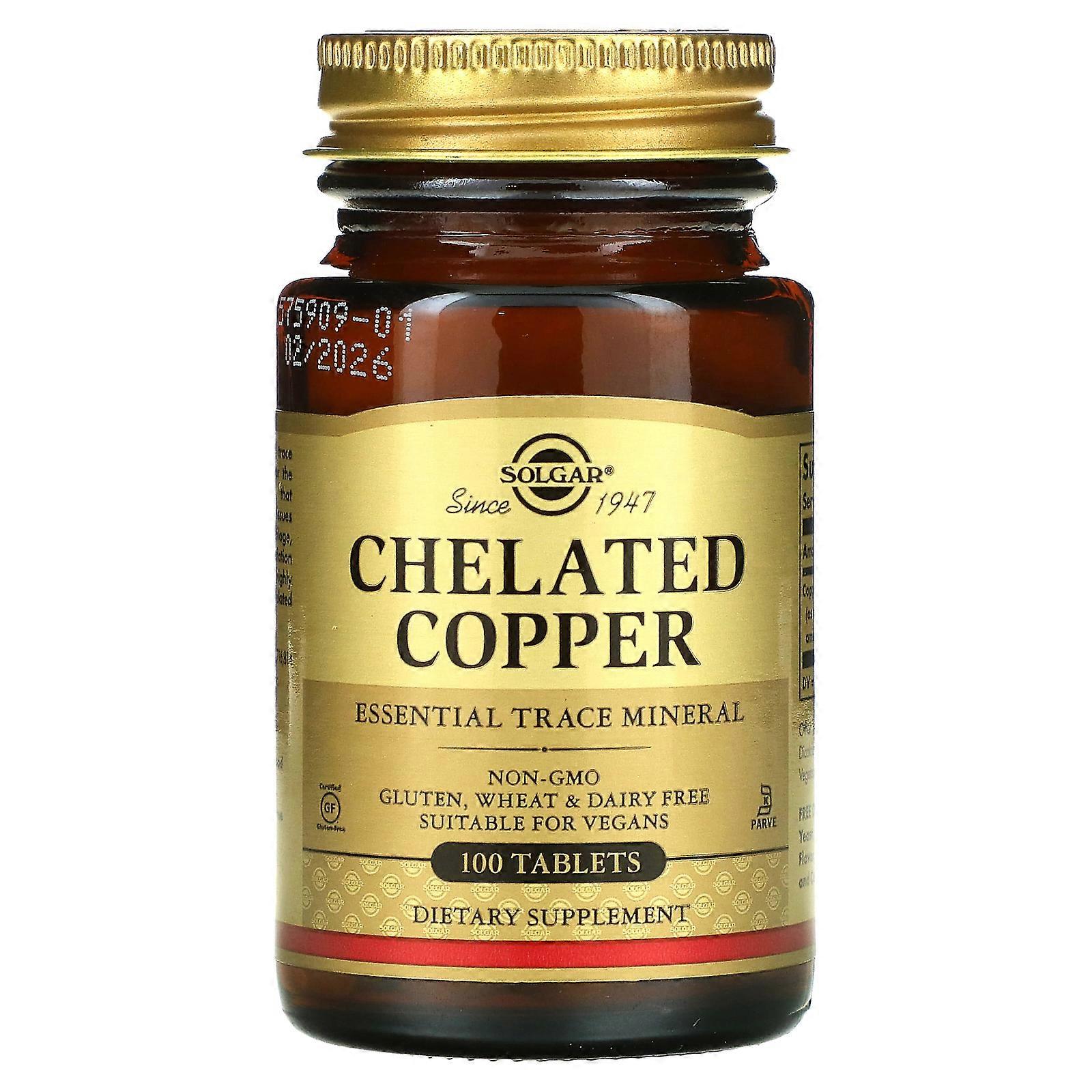 3 x Solgar, Chelated Copper, 100 Tablets (2.5 mg per Tablet)